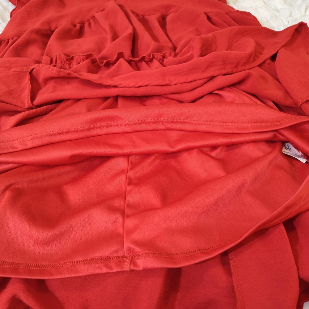 Altar'd State Dress Womens Small Red V Neck Ruffle Hem Swing Lined Sundress - Picture 9 of 15